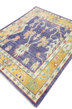 Handwoven Wool Carpet Turkish Oushak Rug 5'4" x 6'5" #4578