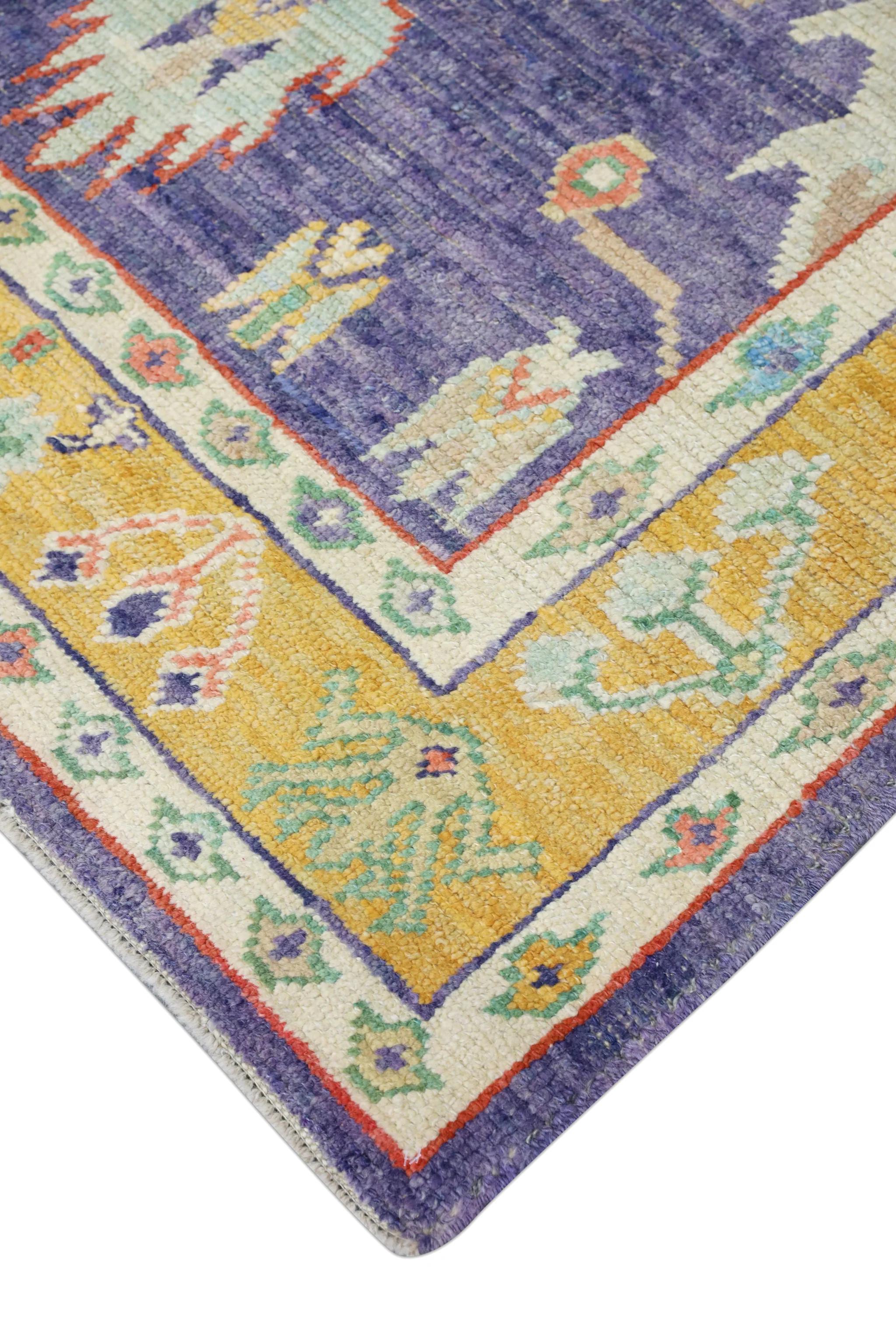 Handwoven Wool Carpet Turkish Oushak Rug 5'4