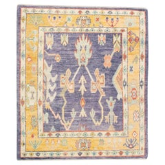 Handwoven Wool Carpet Turkish Oushak Rug 5'4" x 6'5" #4578