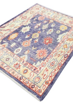 Tappeto Oushak turco in lana intrecciata a mano 5'4" x 6'9" #4602