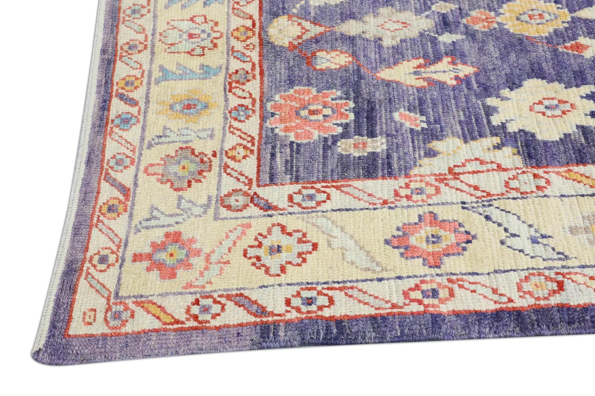 Handwoven Wool  Carpet Turkish Oushak Rug 5'4