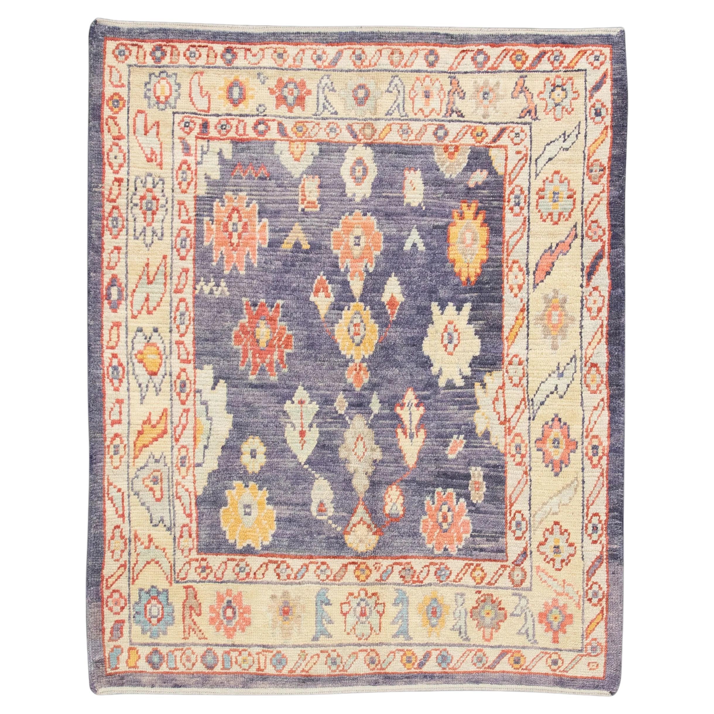 Handwoven Wool  Carpet Turkish Oushak Rug 5'4" x 6'9" #4602 For Sale
