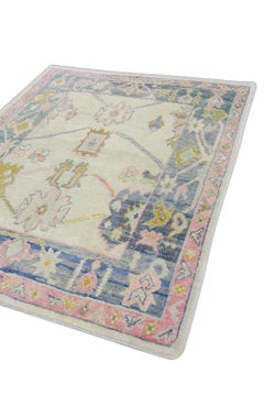 Tapis Oushak turc en laine tissé à la main 5'8" x 6'11" #4608