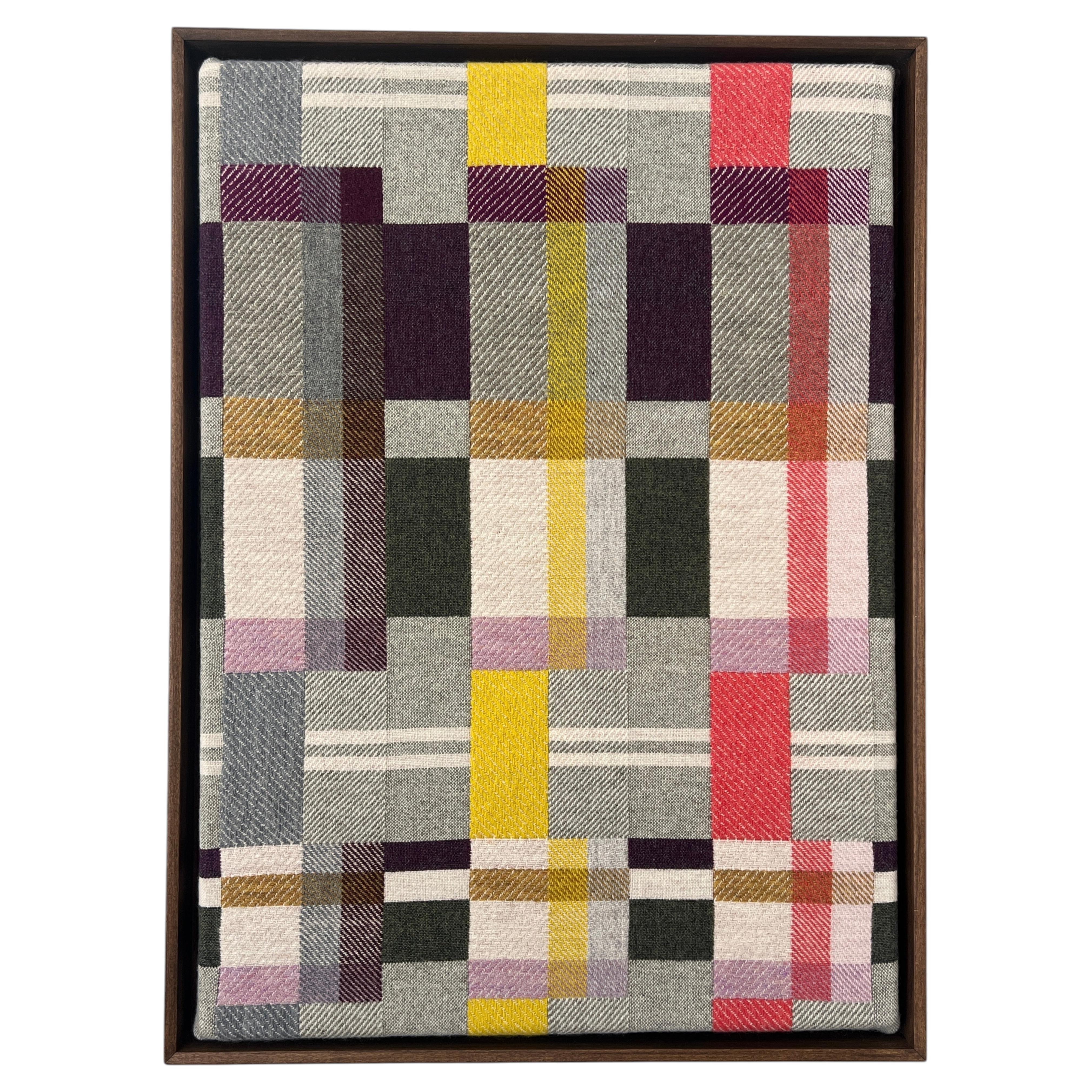 Handwoven Colour Block Mid Century Art Deco Bauhaus Wood-Framed Artwork