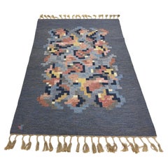 Handgewebter flachgewebter Wollteppich Rölakan Korall von Erik Lundberg, Schweden, 1960er Jahre