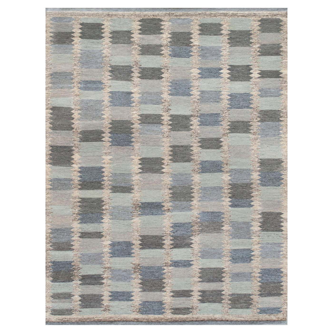Handwoven Wool Flatweave Swedish Rug For Sale at 1stDibs