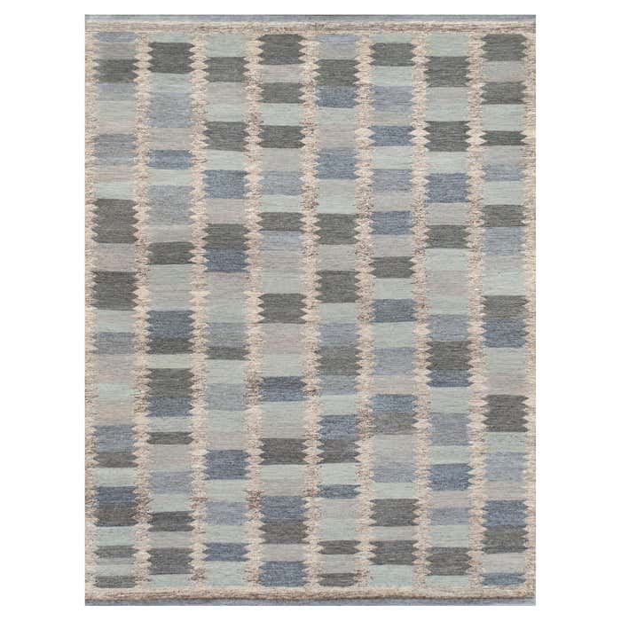 Handwoven Wool Flatweave Swedish Rug For Sale at 1stDibs