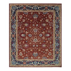 Handgewebter Wollteppich im Heriz-Stil, großer Teppich mit geometrischem Medaillon, 11′10″×14'5"