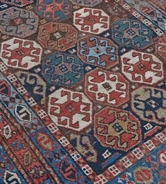 Handwoven Wool Kelleh Runner, Early 20th Century, Azerbaijani, 153x50"