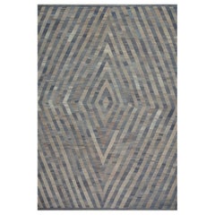 Handgewebter, Kelim inspirierter Teppich aus Wolle