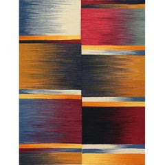 Handgewebter Kelim-Teppich aus Wolle, geometrisches Muster, skandinavischer Stil