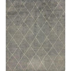 Handgewebter Teppich aus Wolle im marokkanischen Stil, geometrischer Tribal-Teppich, 8′4″ × 9′10″