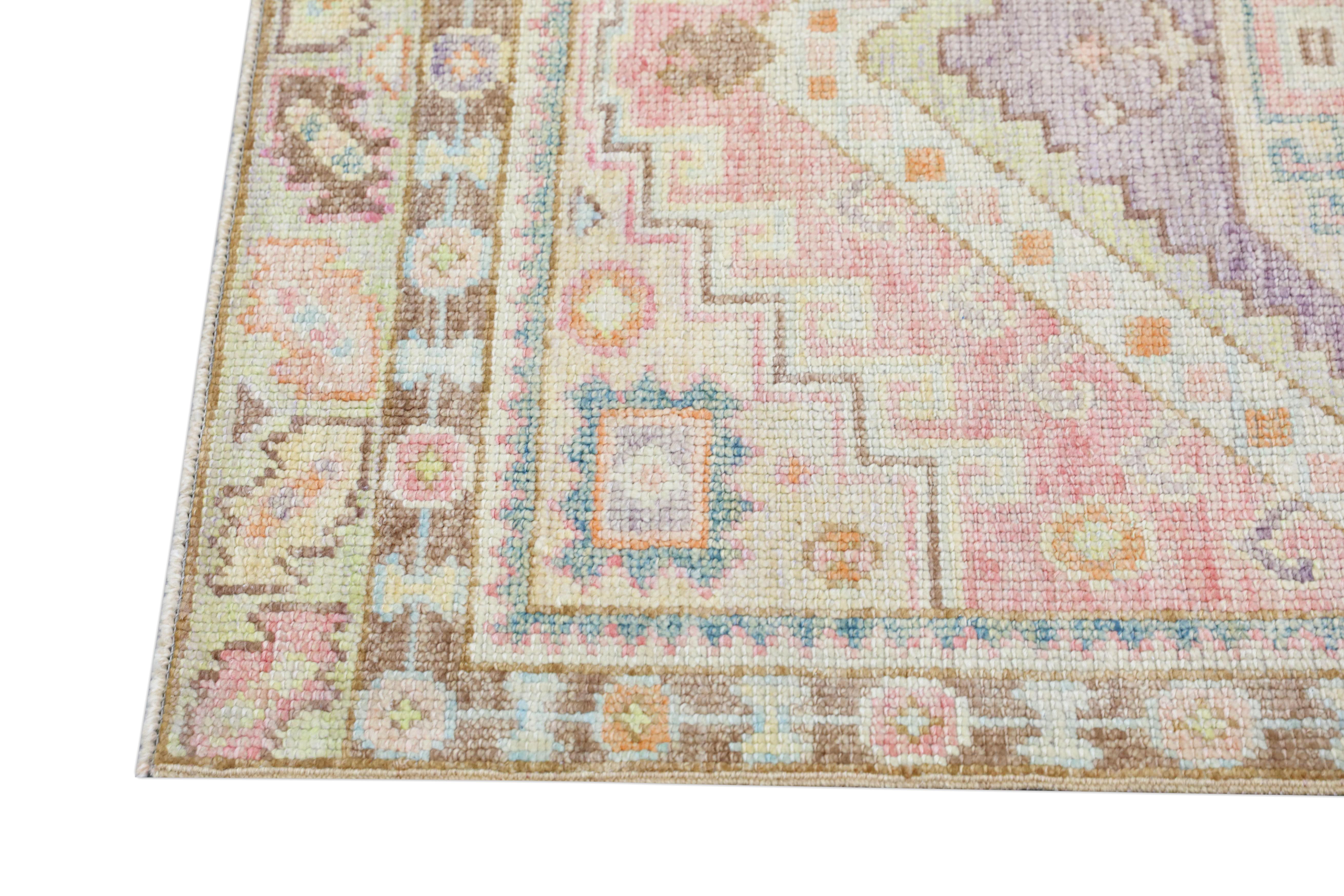 Handwoven Wool Oriental Turkish Oushak Rug 2'11