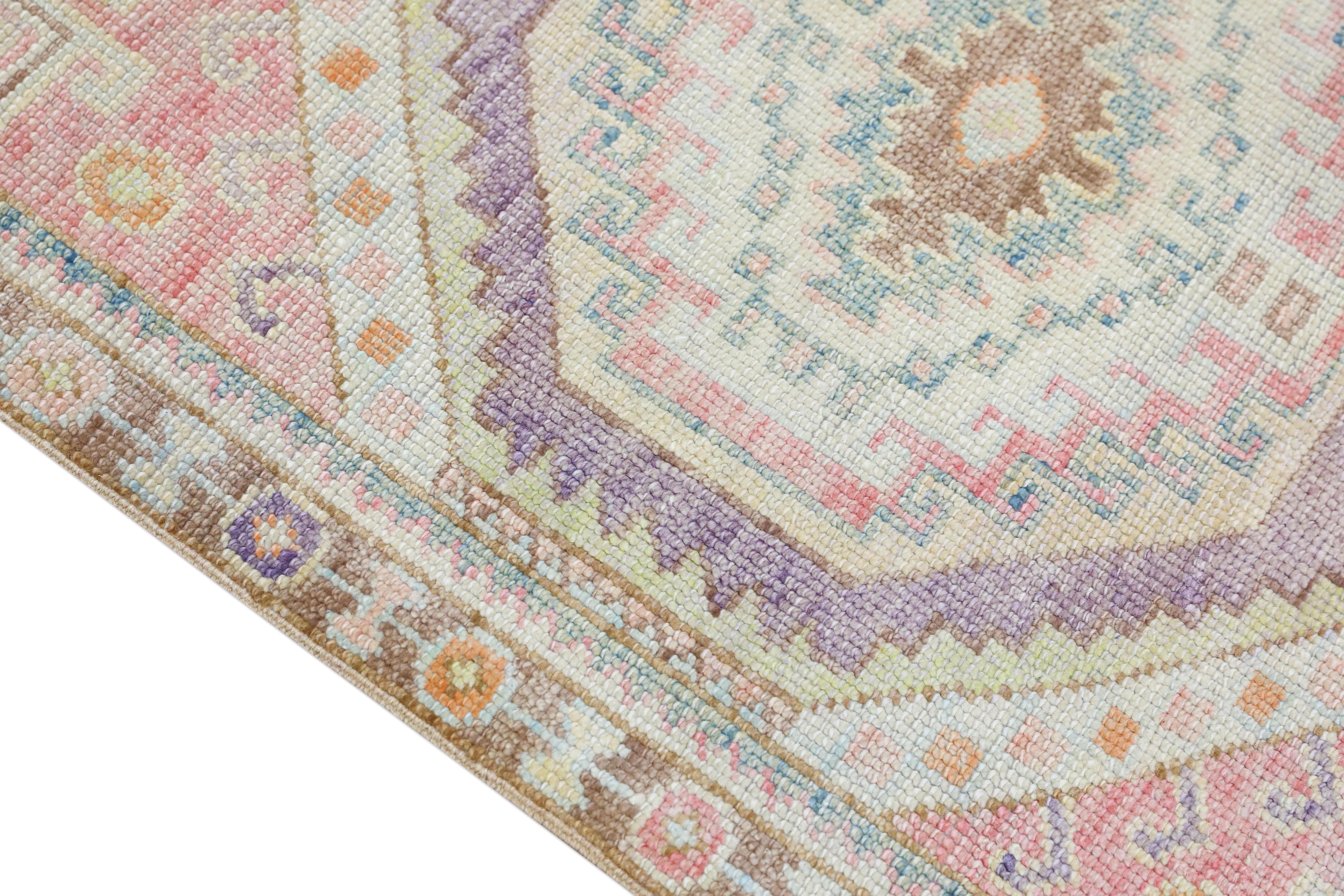 Handwoven Wool Oriental Turkish Oushak Rug 2'11