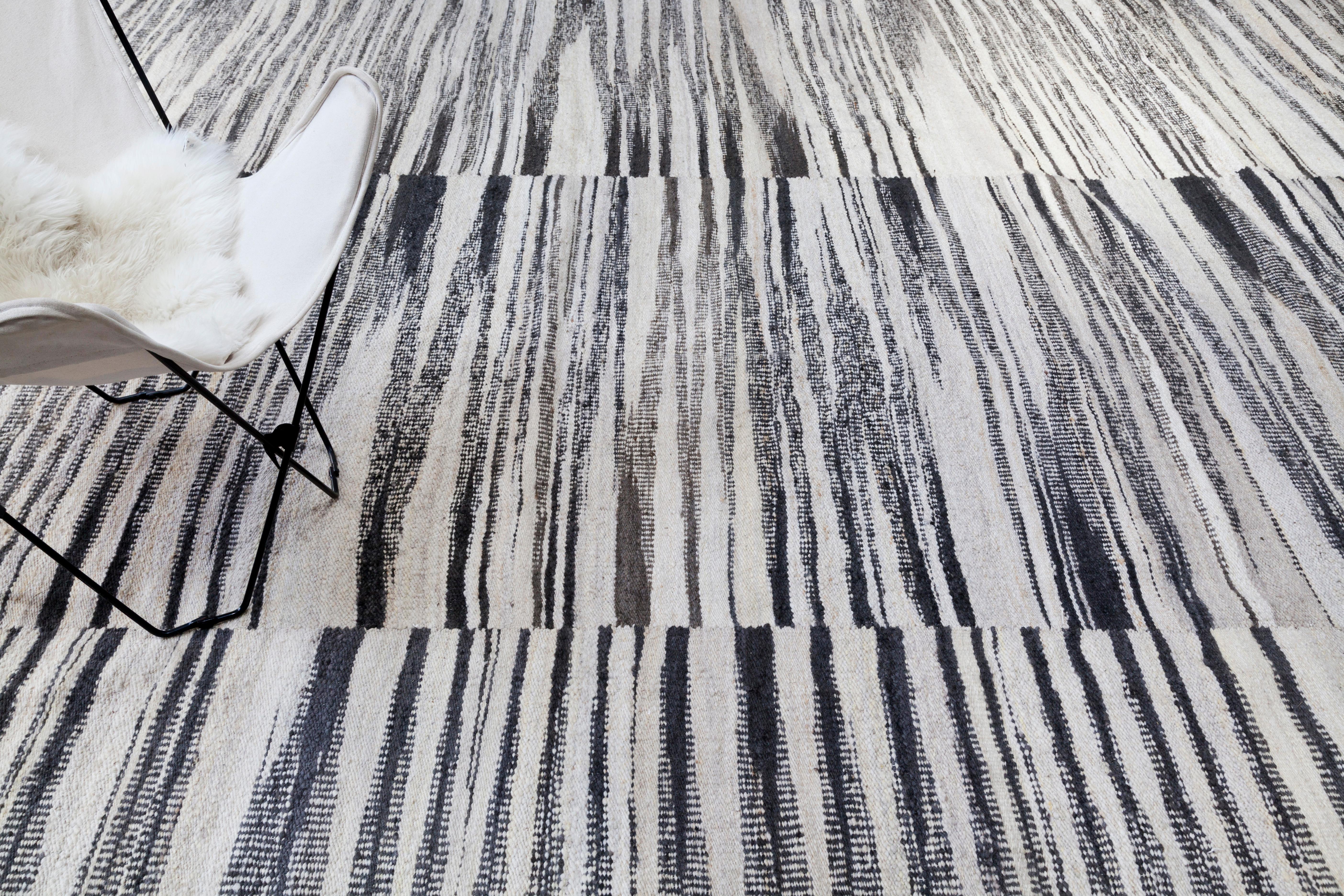 black and white flatweave rug