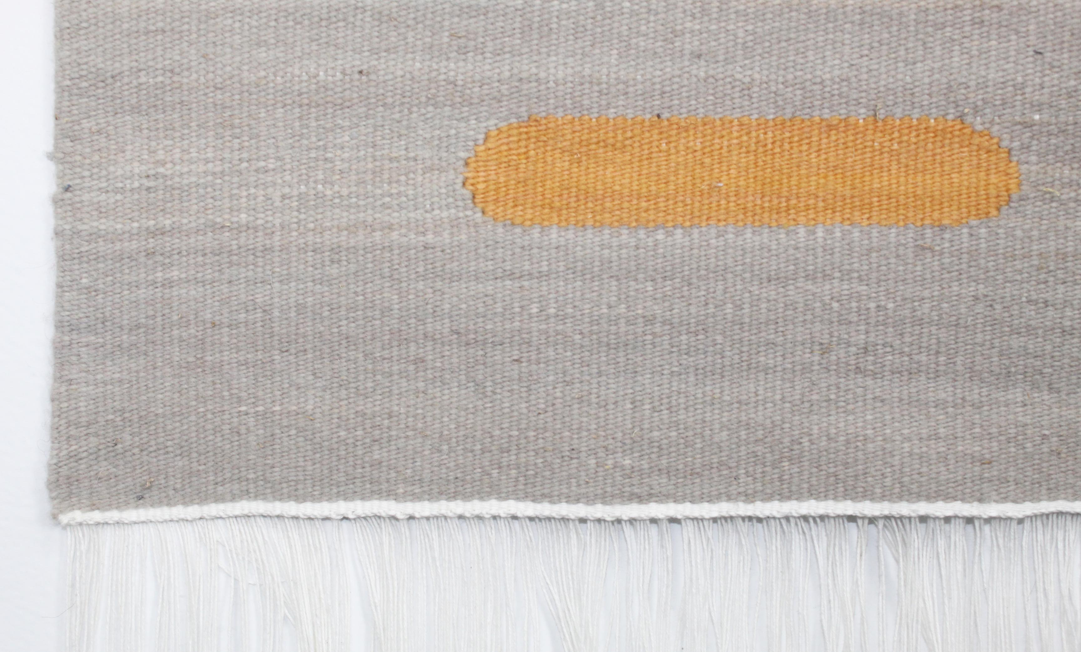 Modern Handwoven Wool Rug / Kilim, Grey, Coral and Sand, Natural Dye, by Andrew Boos