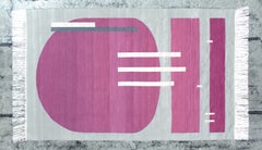 Handgewebter Wollteppich / Kelim, Grau & Juwelenfarben, Naturfarbe, von Andrew Boos