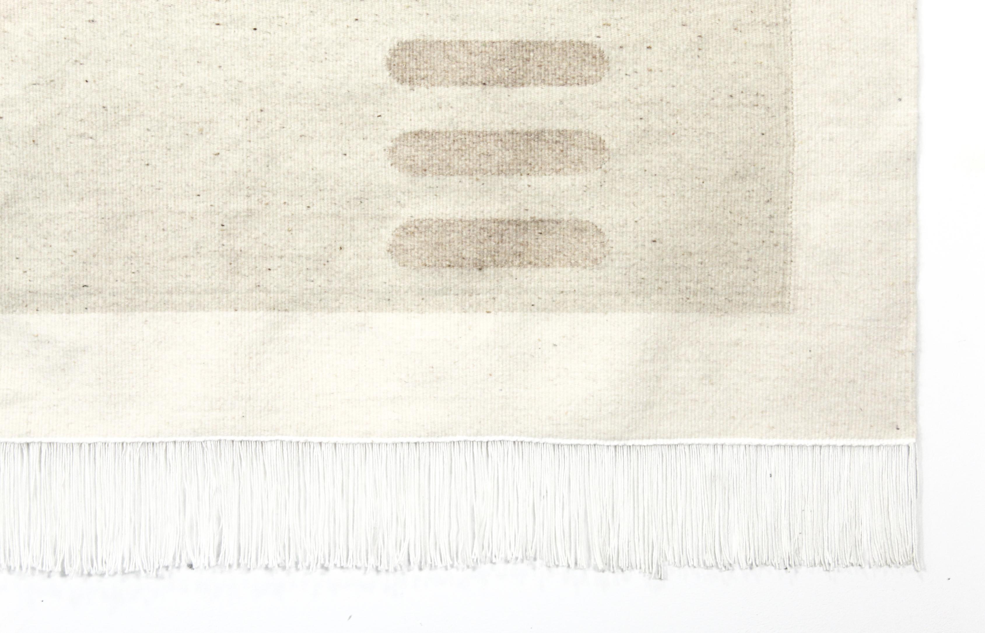 Modern Handwoven Wool Rug / Kilim, Natural and Bleached Wool, by Andrew Boos For Sale