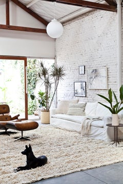 Handwoven Wool Rug, Organic Modern Tailored Shag Style - FOR JESSICA