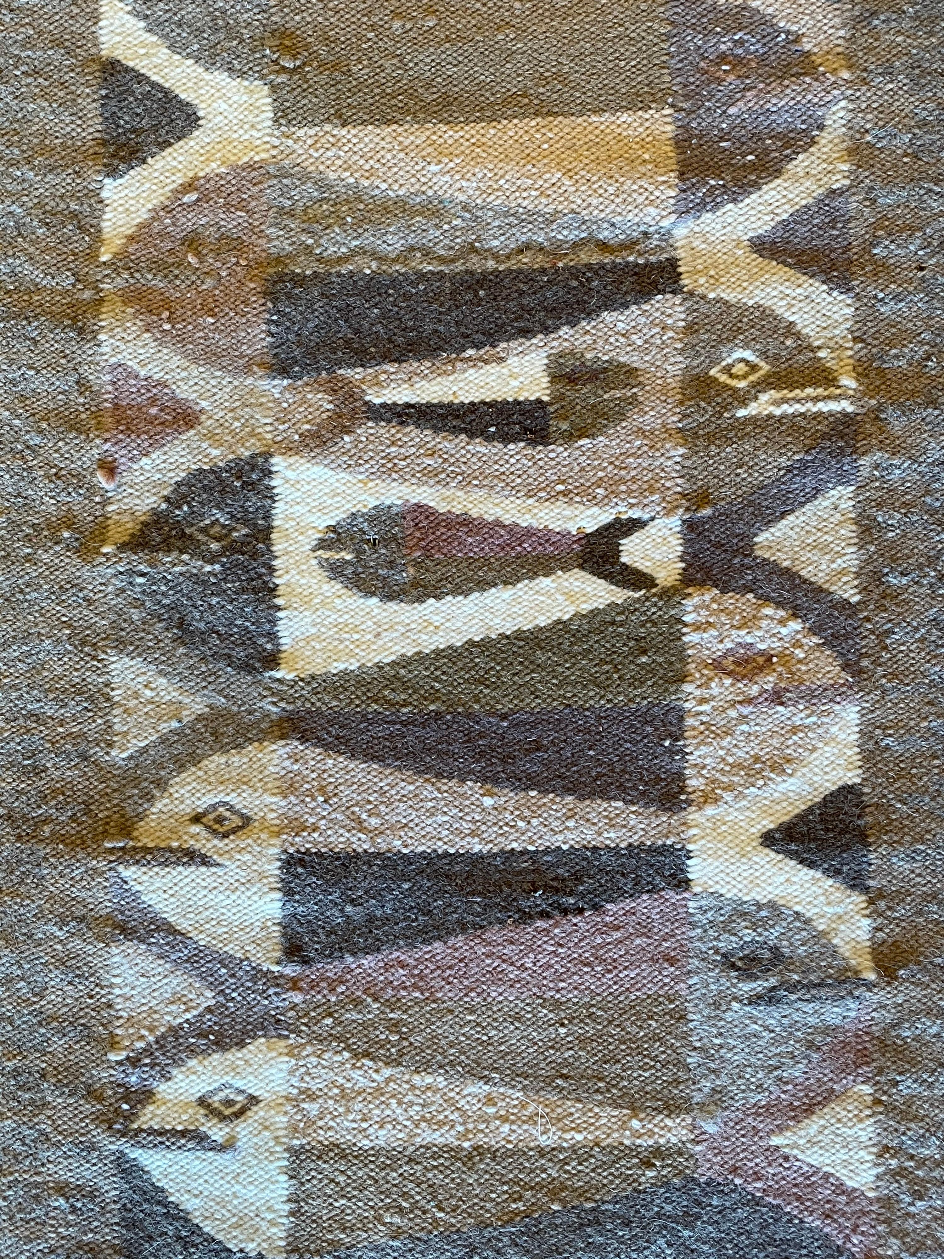 Mid-Century Modern Handwoven Wool Rug/Tapestry after Escher