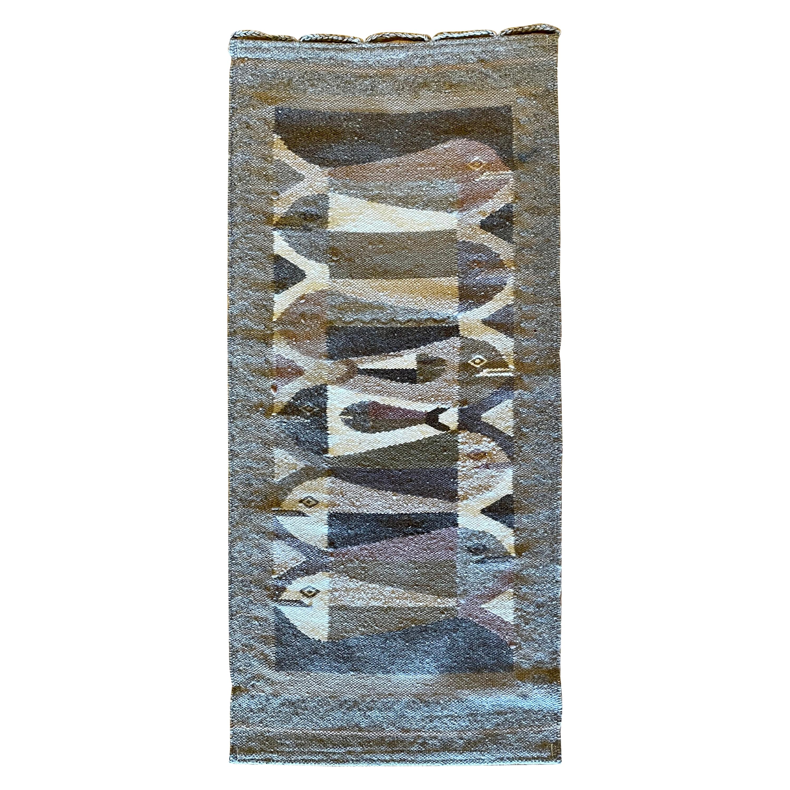 Handwoven Wool Rug/Tapestry after Escher