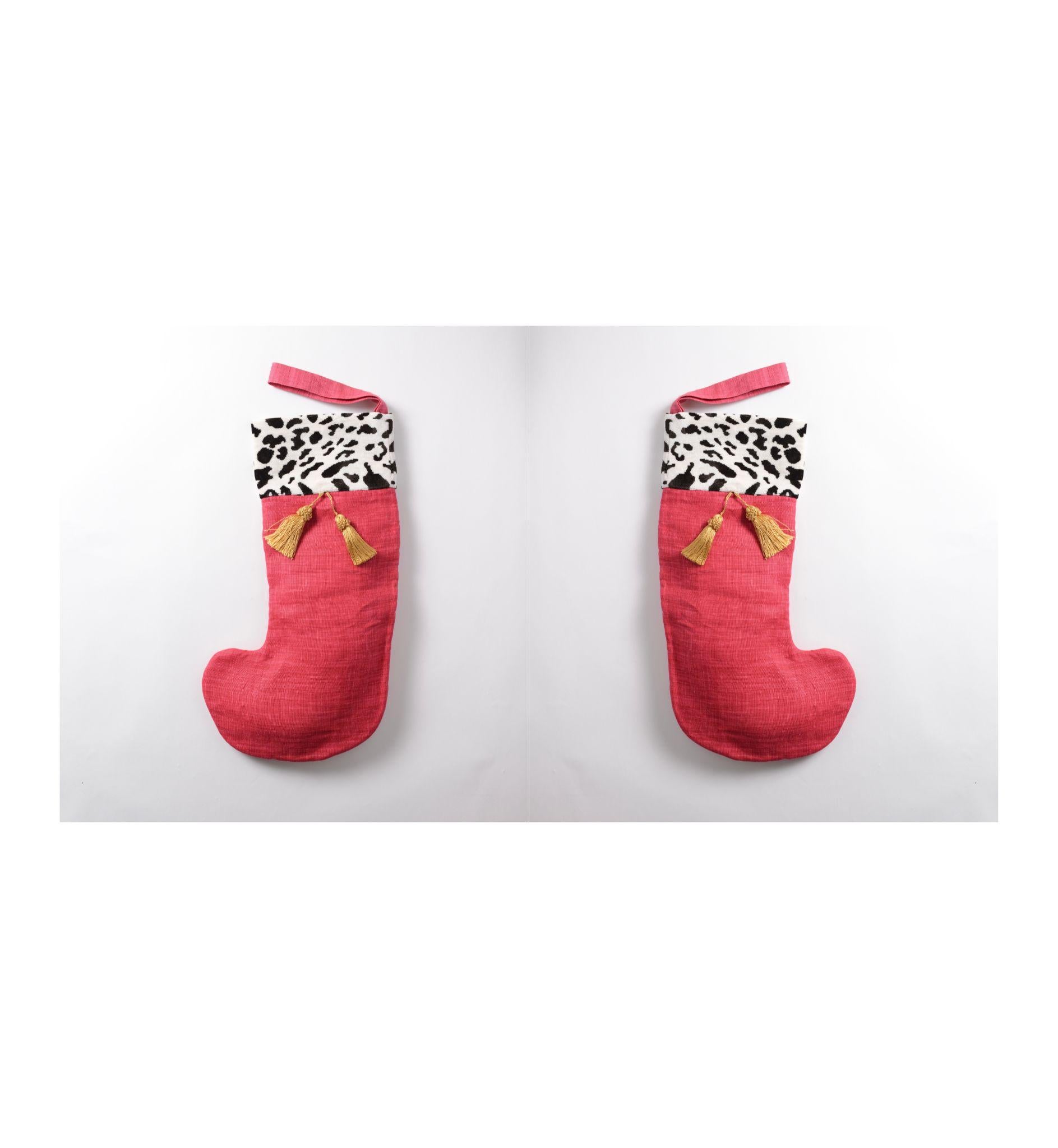 Swedish Handwoven Wool Satin Christmas Stocking by Ennisance For Sale