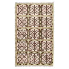 Handwoven Wool Star Rug, 12' x 15', Celadon, Chocolate, Sage and Eggshell