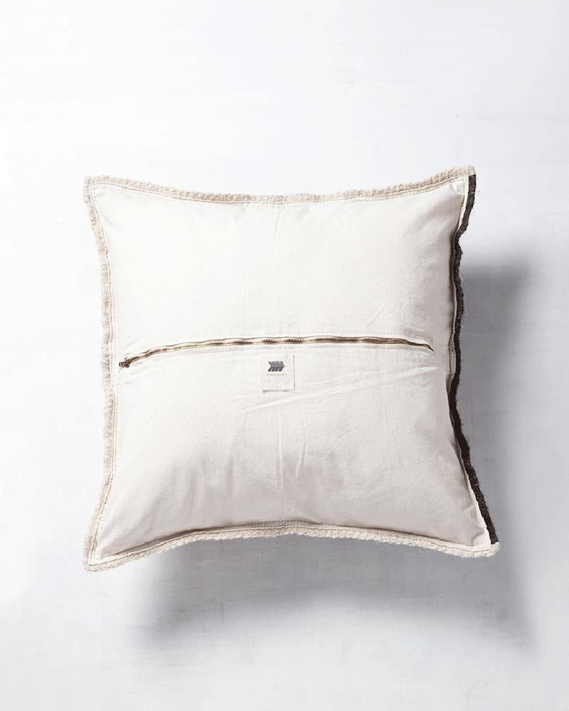Argentine Handwoven Wool Throw Pillow in Black and White from Argentina, in Stock