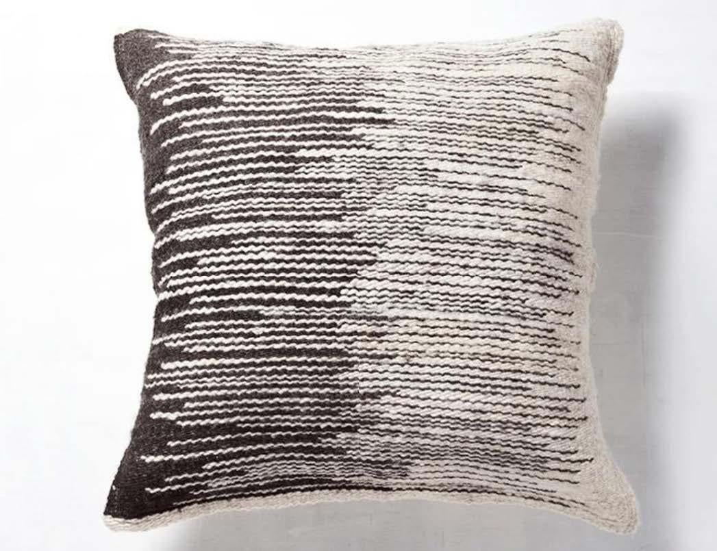 Argentine Handwoven Llama Wool Throw Pillow in Chocolate from Argentina, in Stock