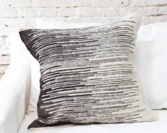 Handwoven Wool Throw Pillow in Ivory from Argentina, in Stock