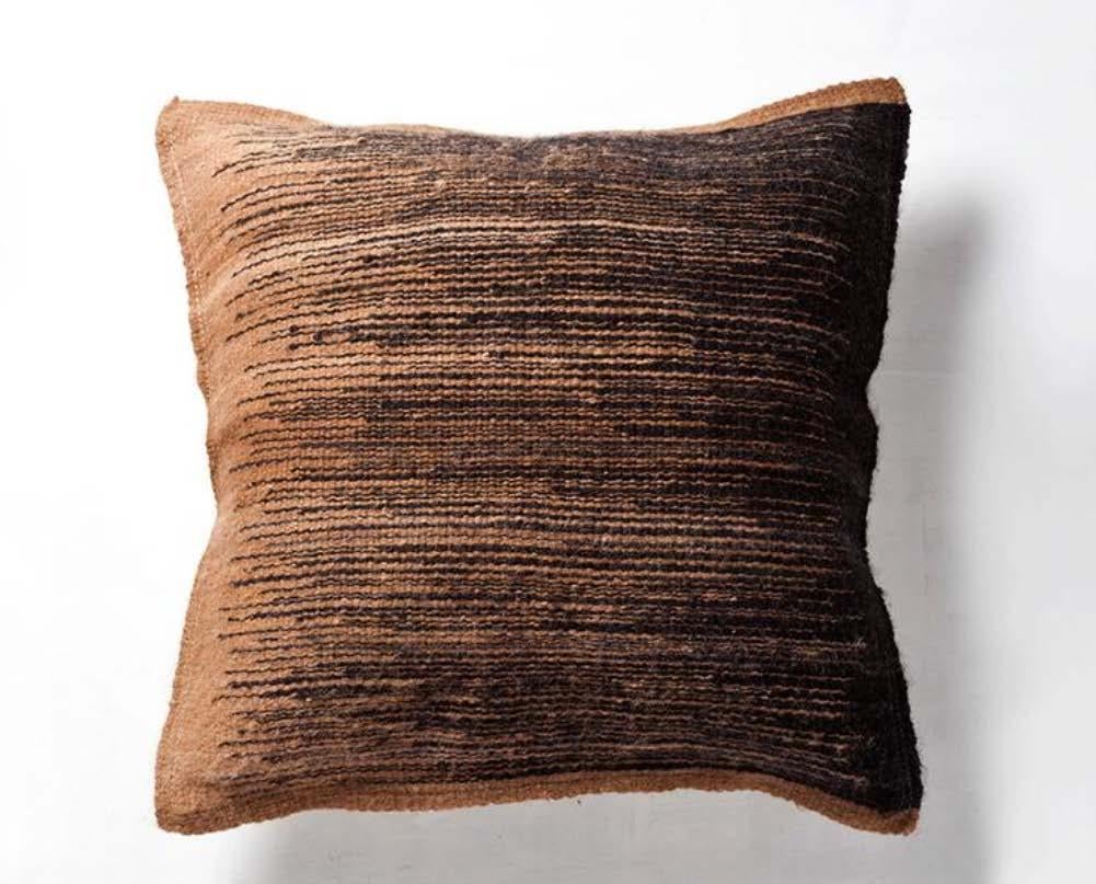 Argentine Handwoven Wool Throw Pillow in Ivory from Argentina, in Stock