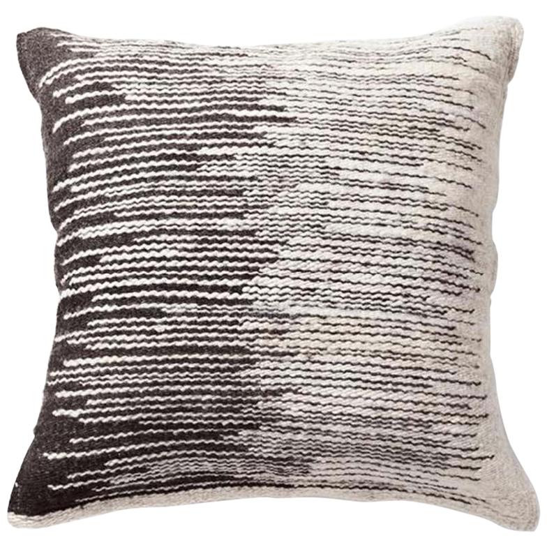Handwoven Wool Throw Pillow in Ivory from Argentina, in Stock