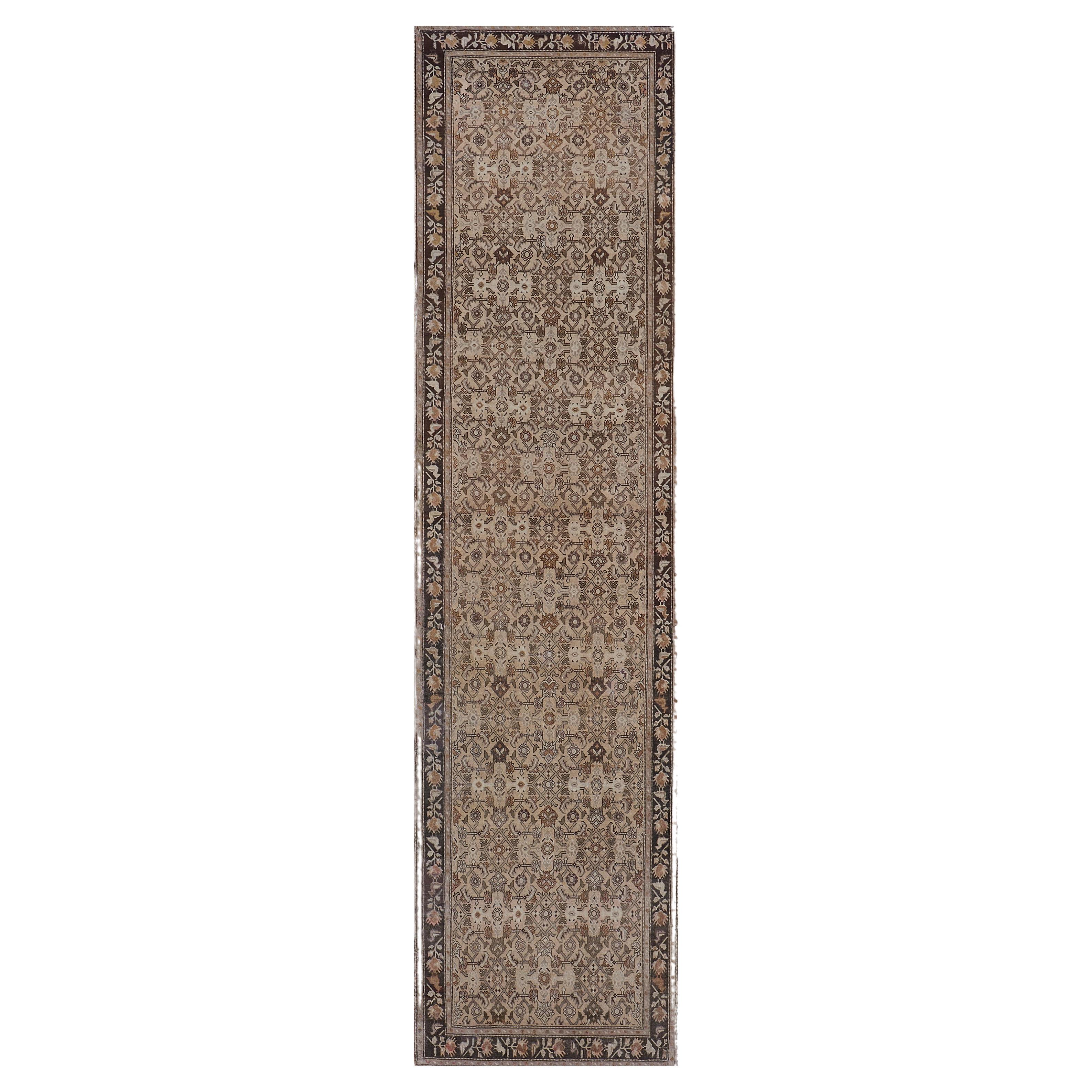 Handwoven Wool Traditional Persian Karabagh Floral Runner For Sale