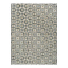 Handgewebter Wollteppich im Übergangsstil, 9'1" x 11'10" – Modernes, neutrales Design