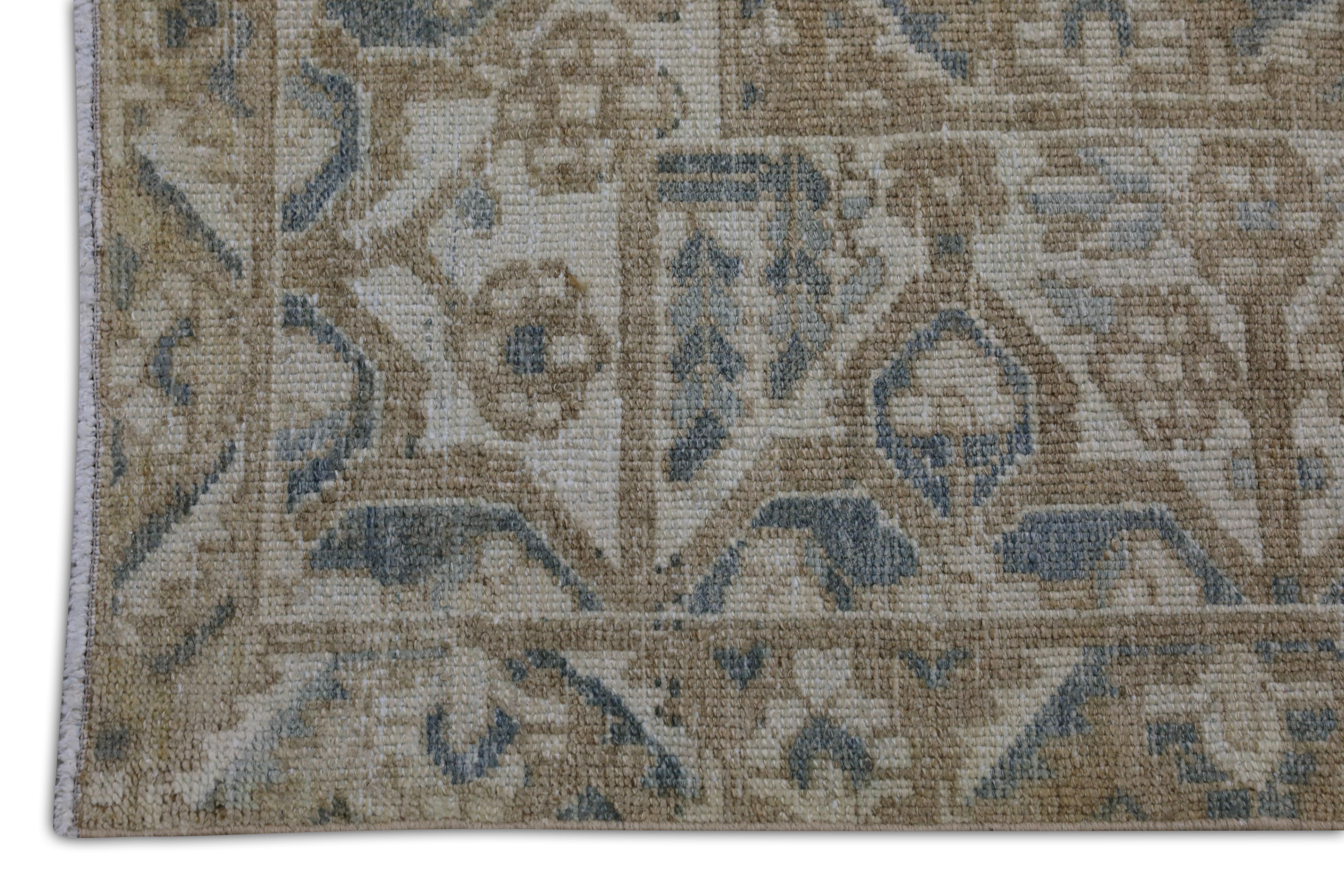 Handwoven Wool Turkish Oushak Rug 10'2