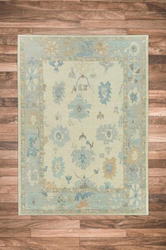 Alfombra Turca Oushak de Lana Oriental Anudada a Mano  10'3" x 14'3" #15018
