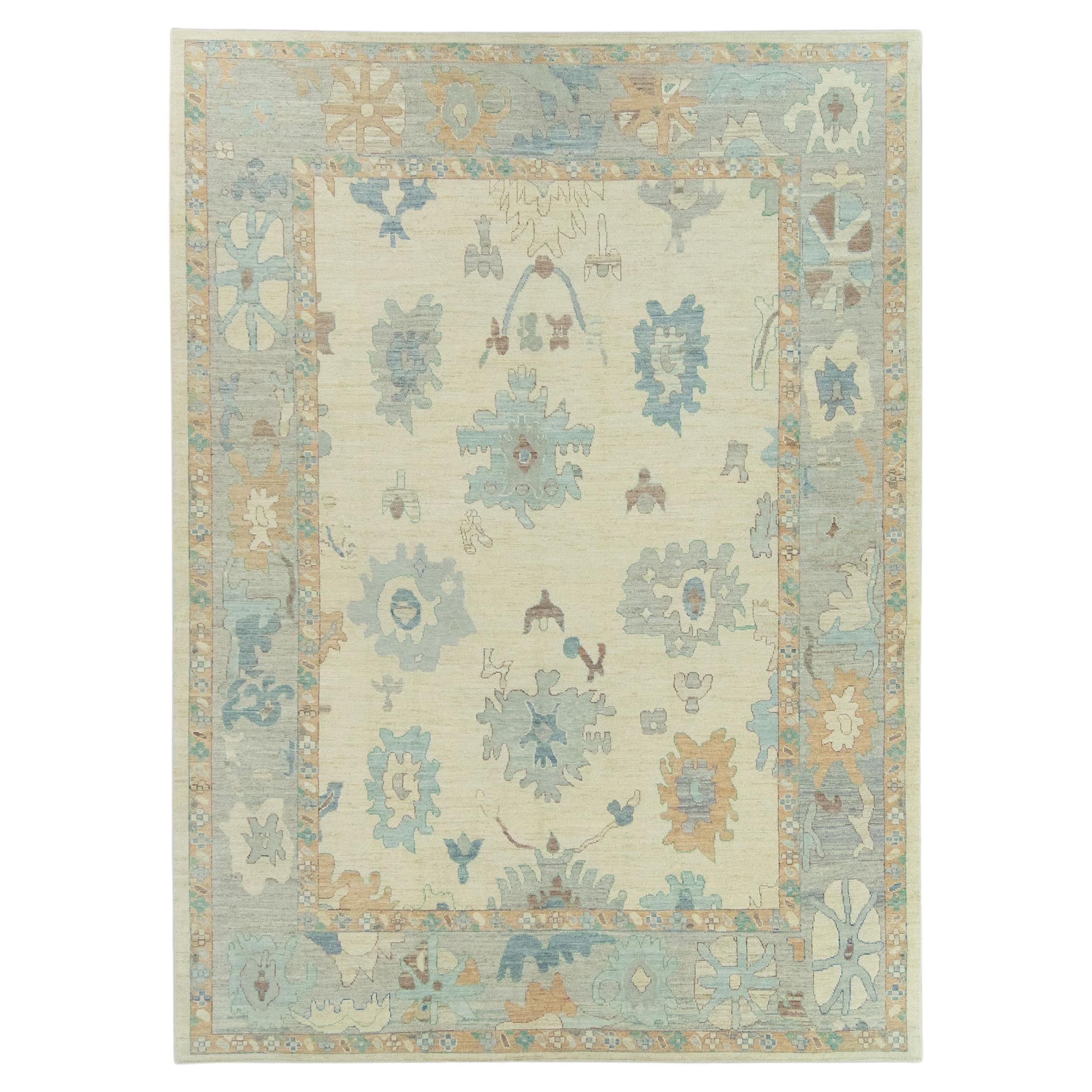 Hand Knotted Oriental Wool Turkish Oushak Rug  10'3" x 14'3" #15018 For Sale