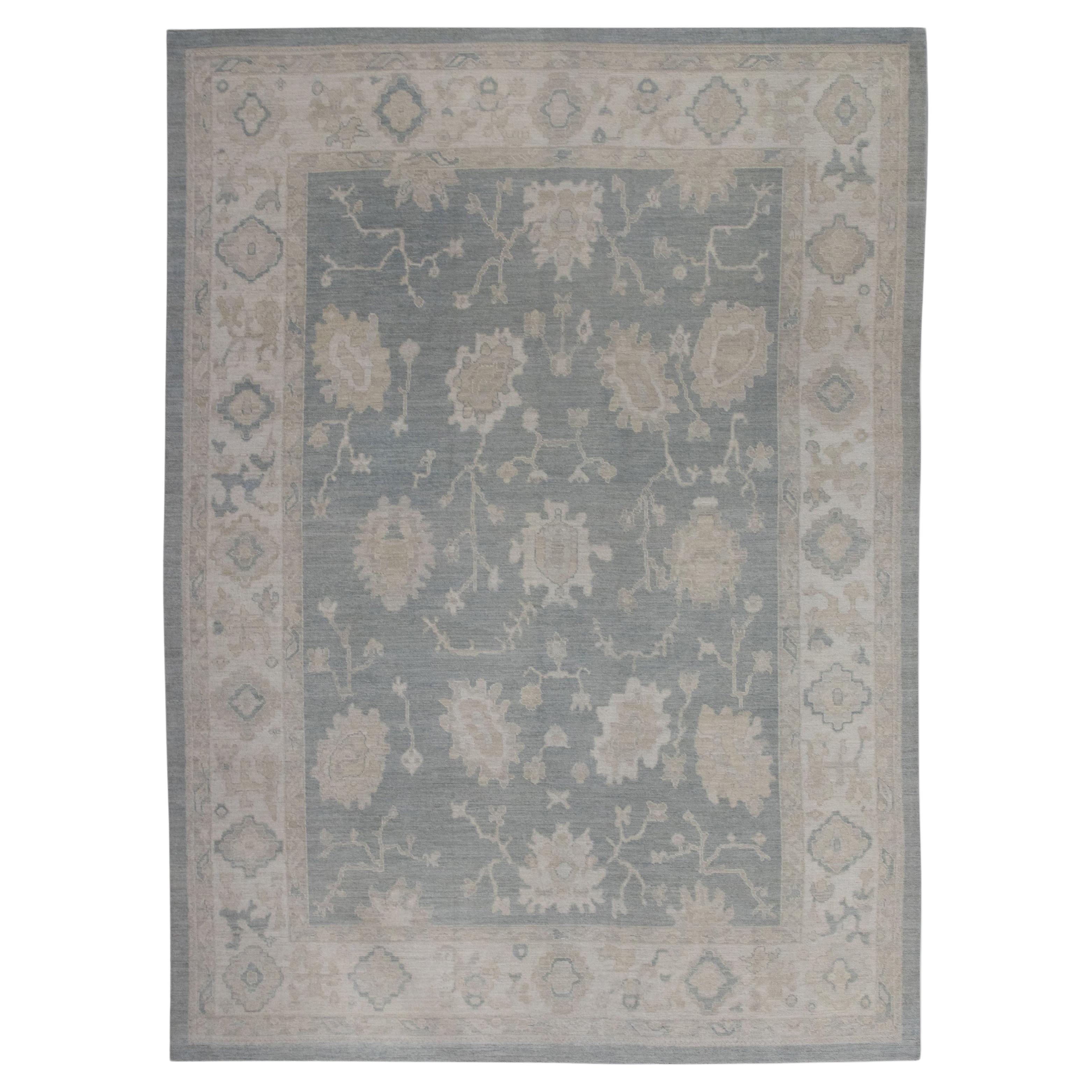 Handwoven Wool Turkish Oushak Rug 10'3"x 14'1"