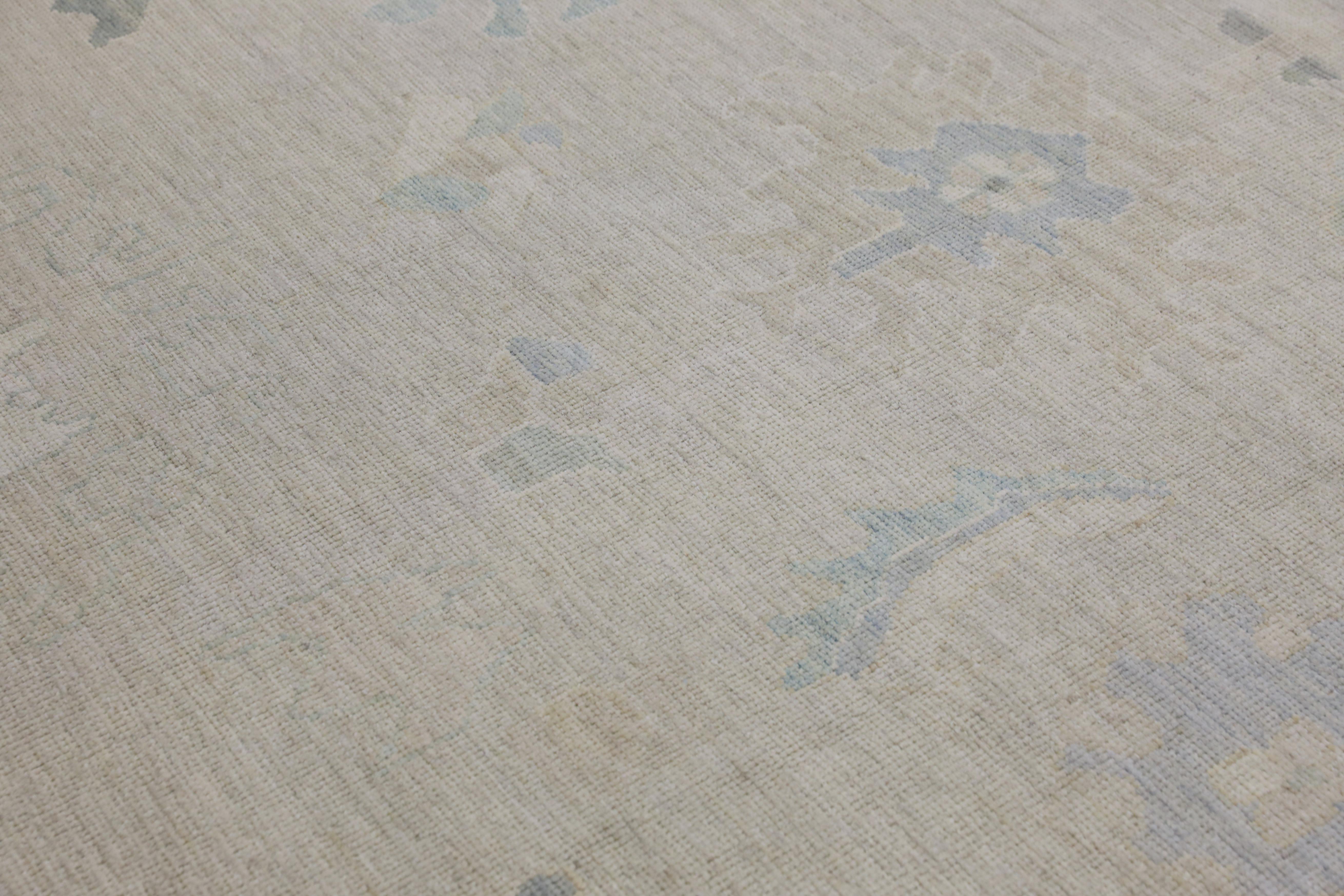 Handgewebter türkischer Oushak-Teppich aus Wolle 10'3