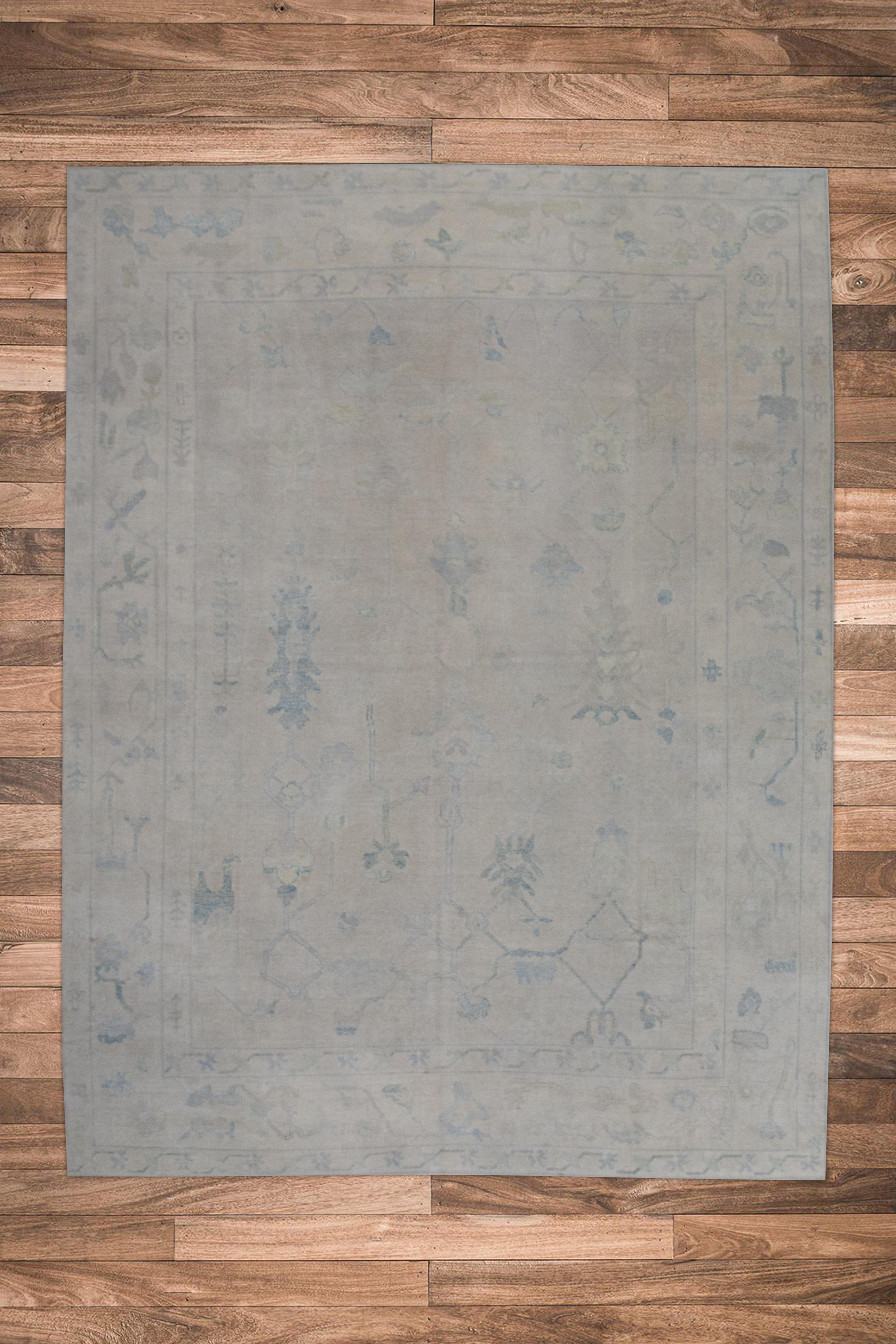 XXIe siècle et contemporain Tapis turc Oushak tissé à la main 10'5