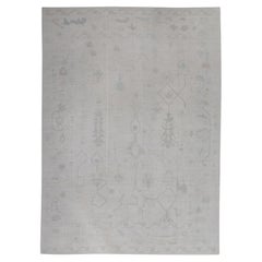 Handgewebter türkischer Oushak-Teppich aus Wolle 10'6"x 14'2"