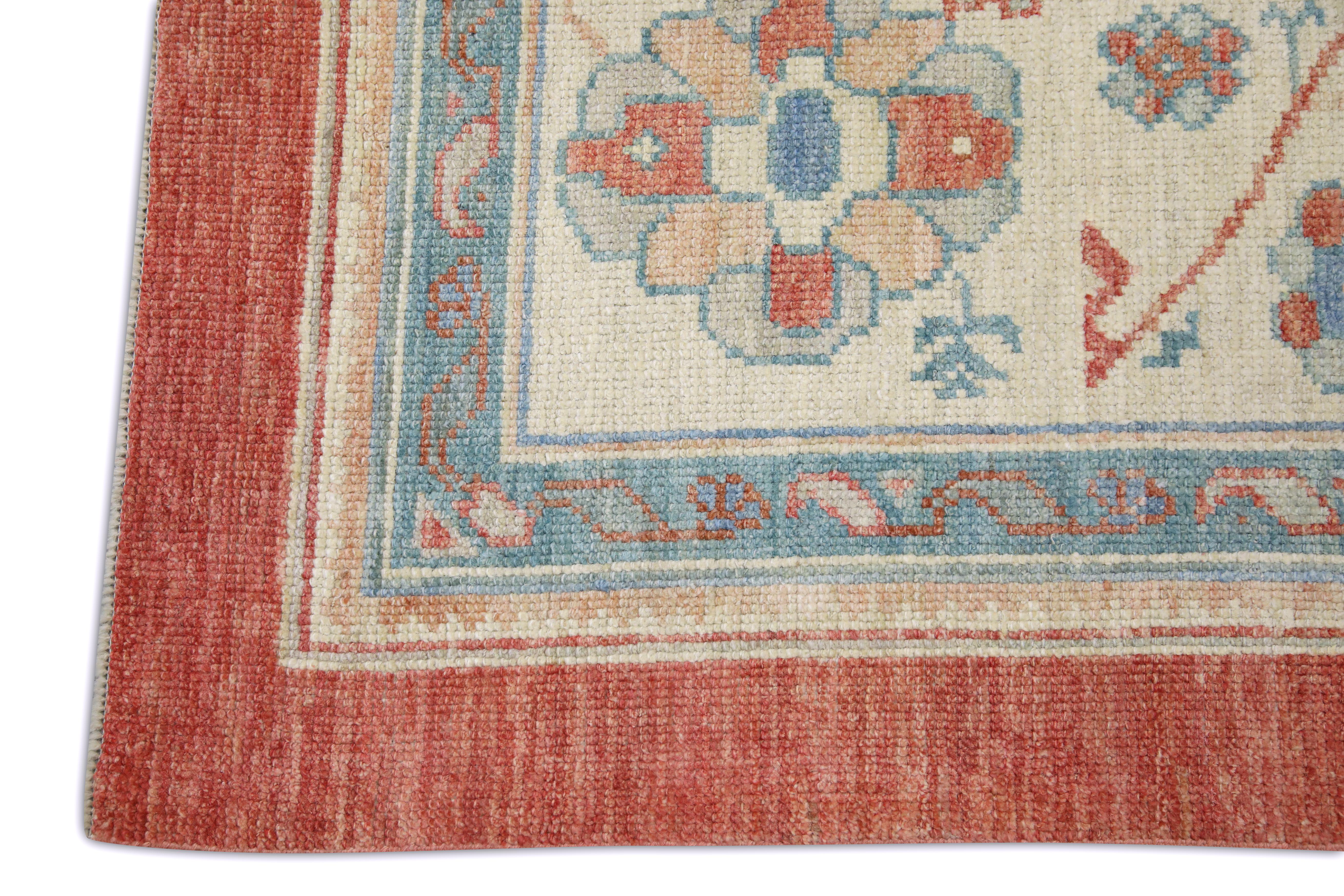 Handwoven Wool Turkish Oushak Rug 10'x 14'3