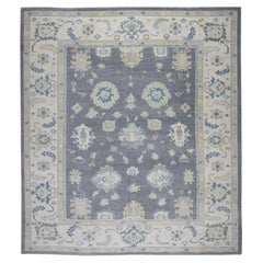 Handgewebter türkischer Oushak-Teppich aus Wolle 11'10"x 13'2"