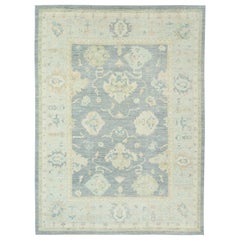 Tappeto Oushak turco in lana intrecciata a mano 11'5 "x 15'