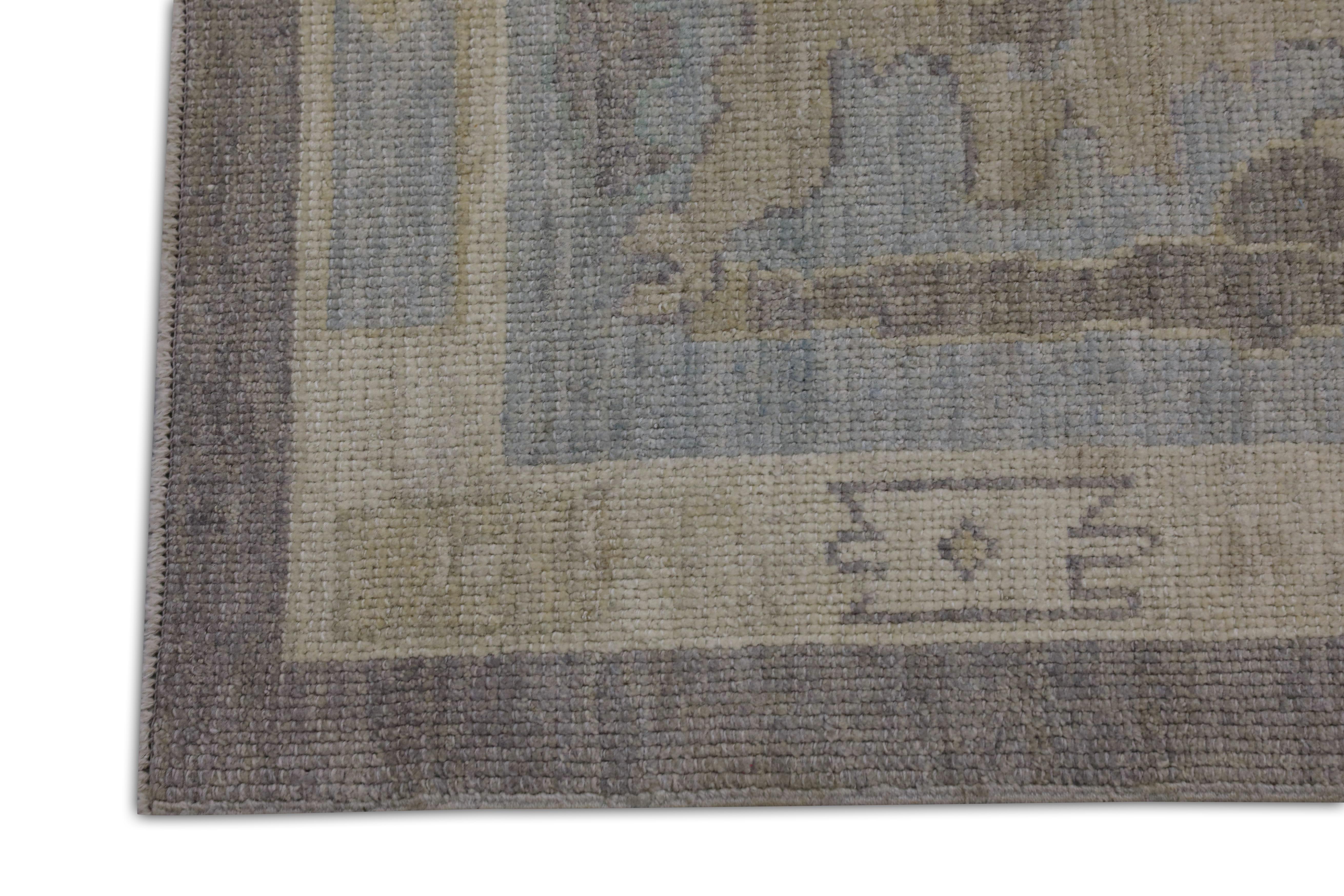 Hand-Woven Handwoven Wool Turkish Oushak Rug 12'2