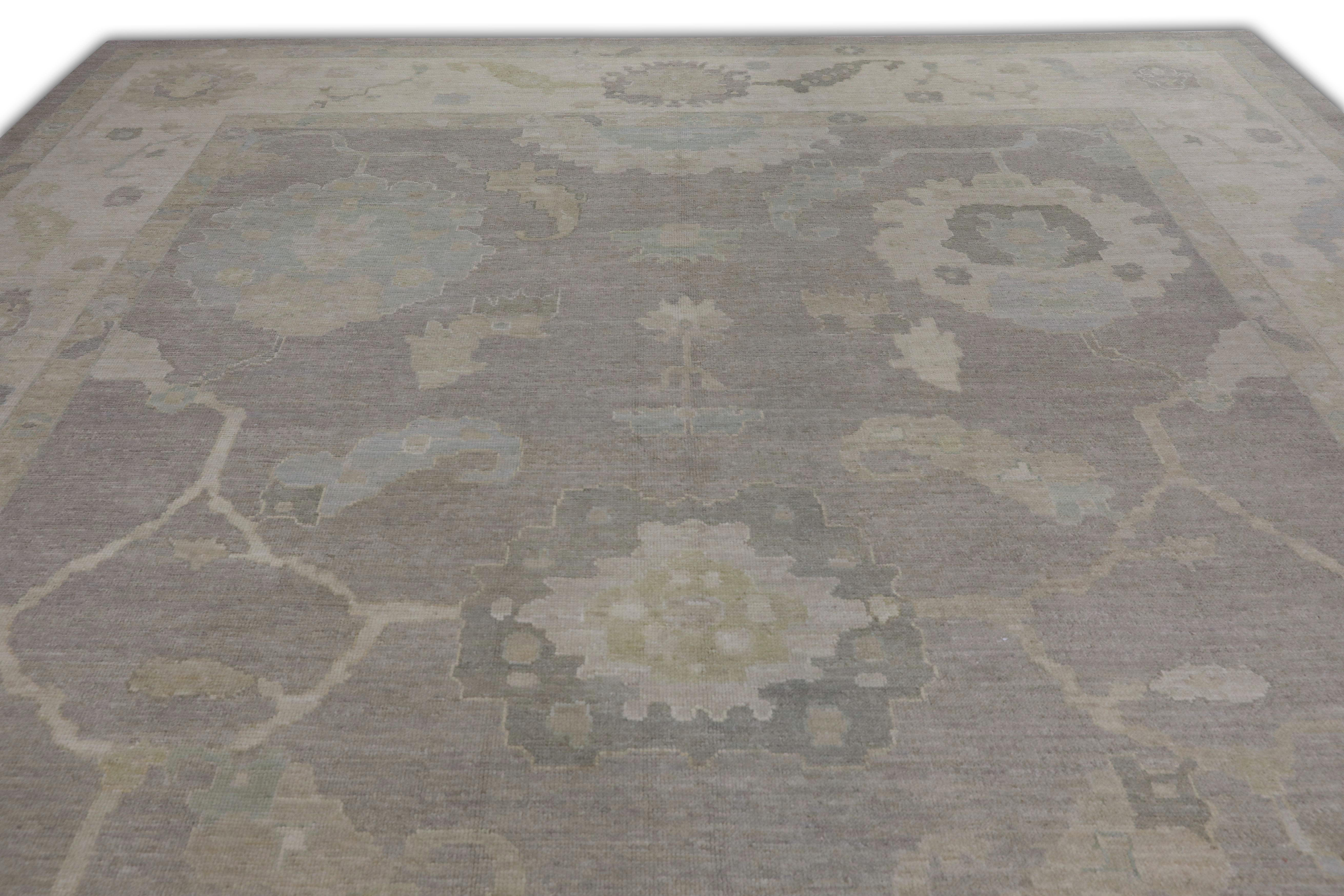 Vegetable Dyed Handwoven Wool Turkish Oushak Rug 12'2