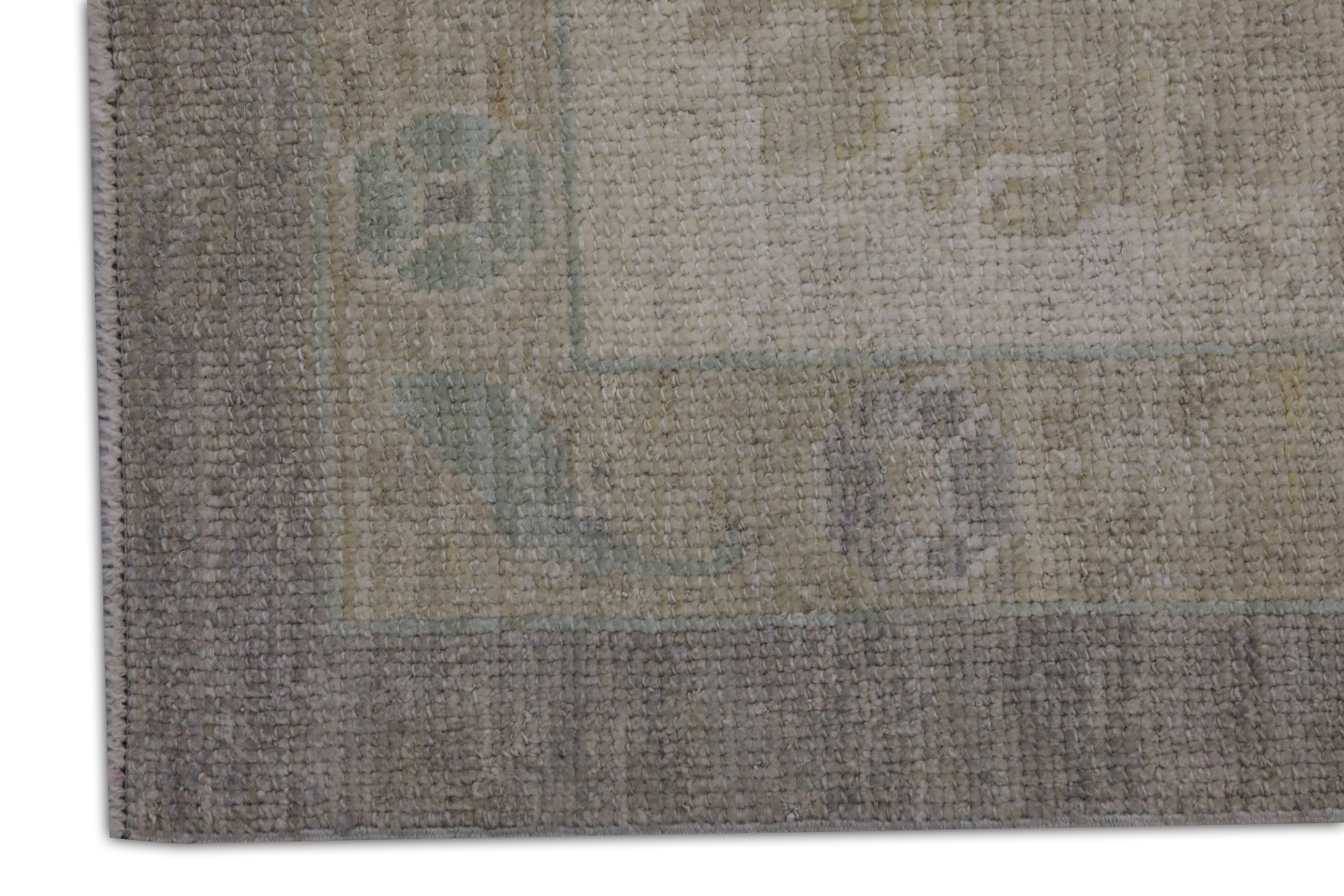 Handwoven Wool Turkish Oushak Rug 12'2