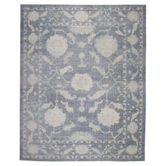 Handgewebter türkischer Oushak-Teppich aus Wolle 12'3"x 15'1"