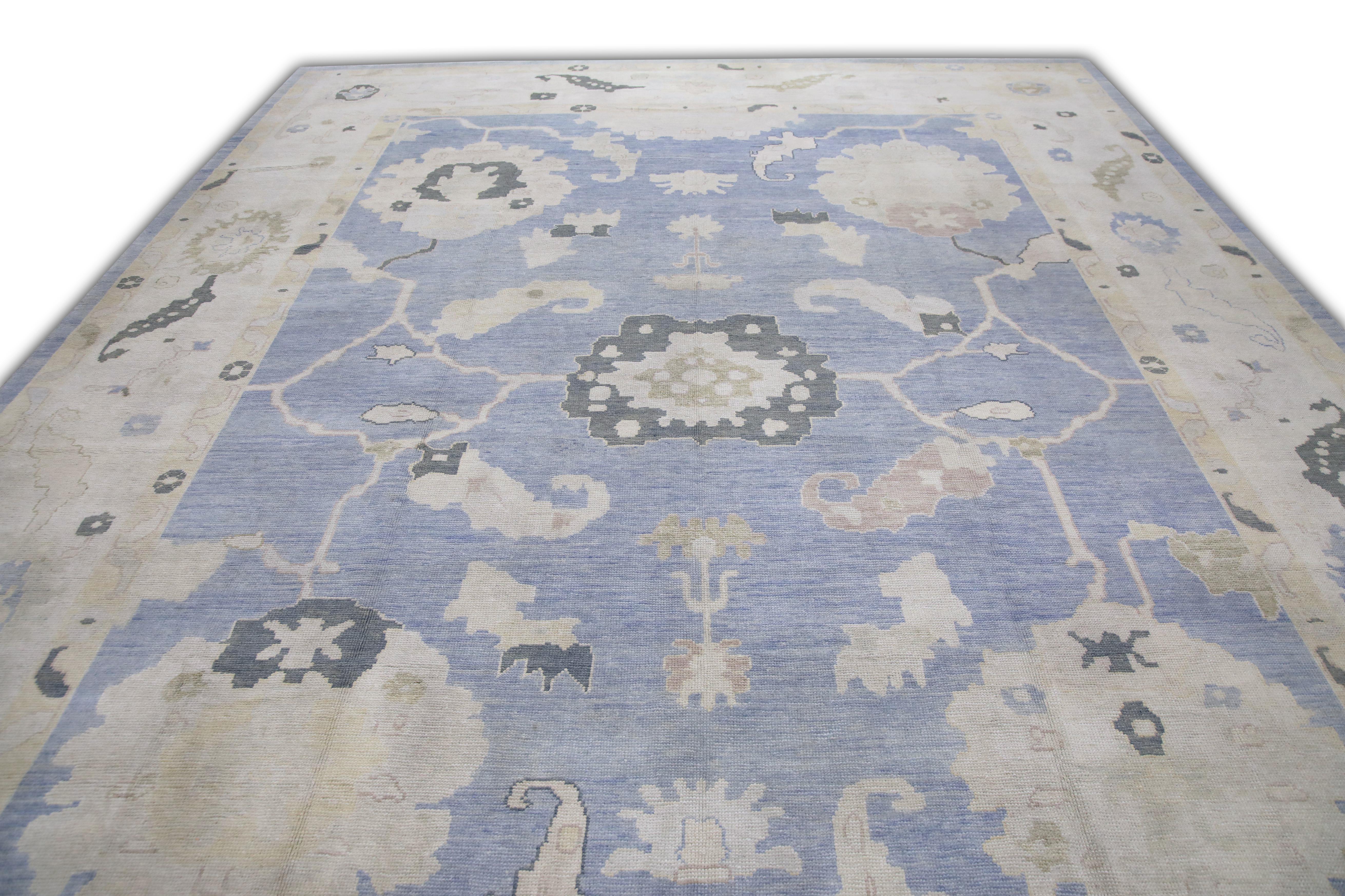 Turco Tappeto Oushak turco in lana intrecciata a mano 12'3 