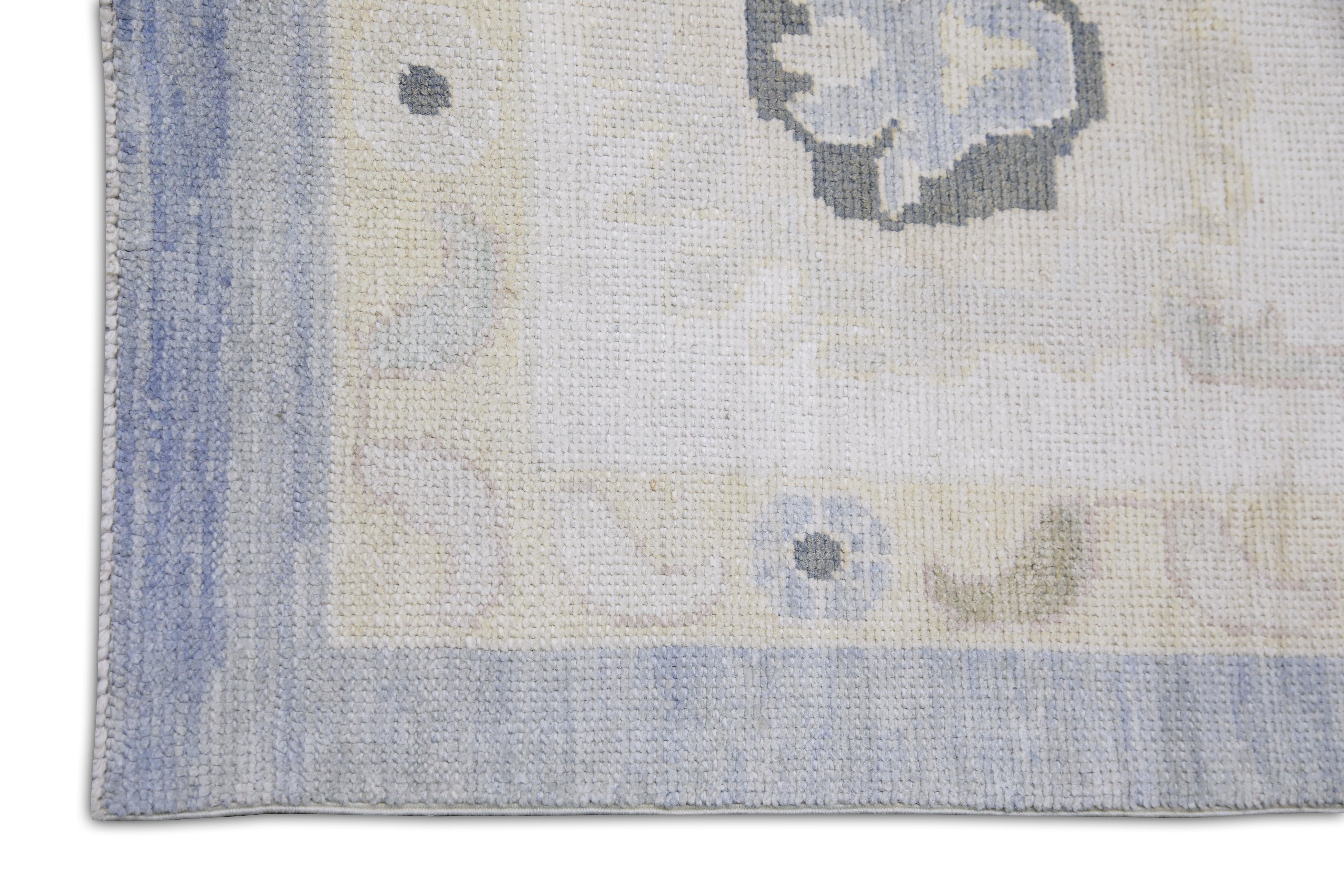 Tintura vegetale Tappeto Oushak turco in lana intrecciata a mano 12'9